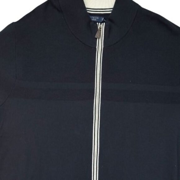 Nautica Navtech Full Zip Sweater Navy Blue Cotton Blend Lightweight MEN's SZ 3XL - Picture 4 of 8